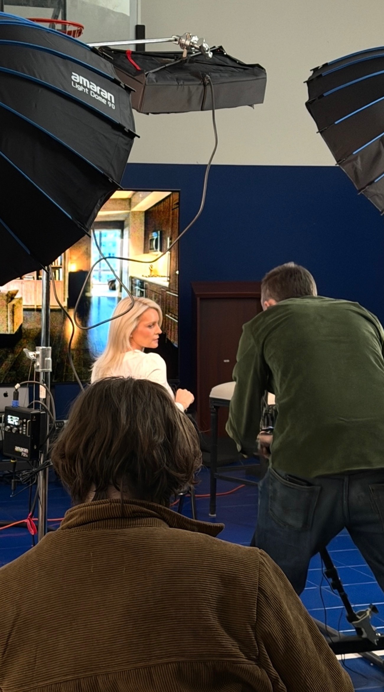 On set — actress being filmed